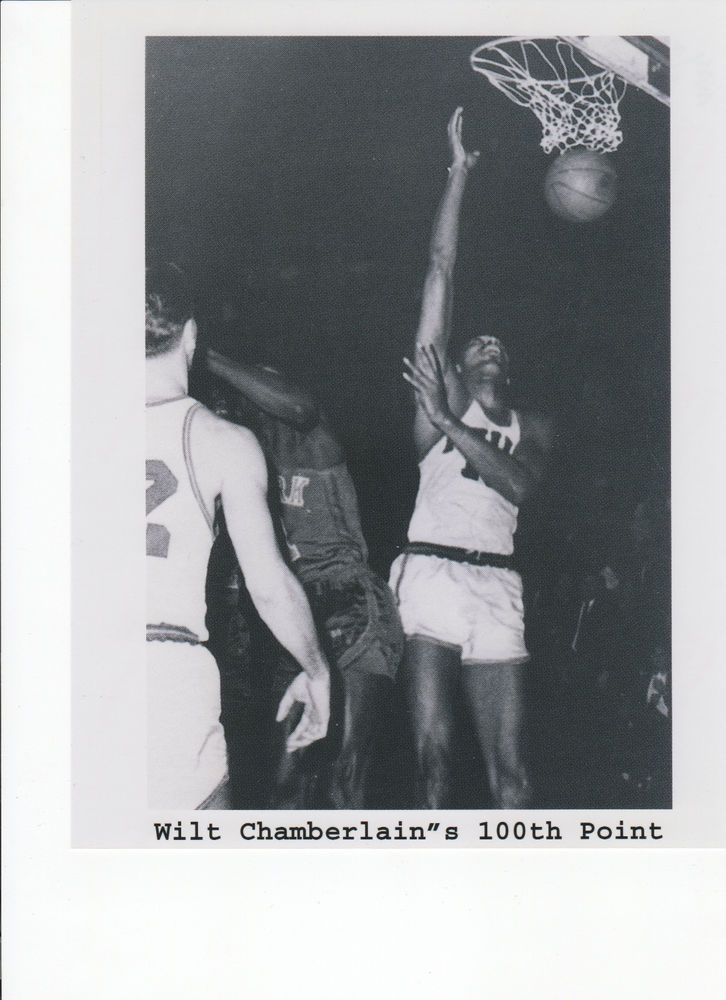Wilt Chamberlain scoring his 100th point against the New York Knicks